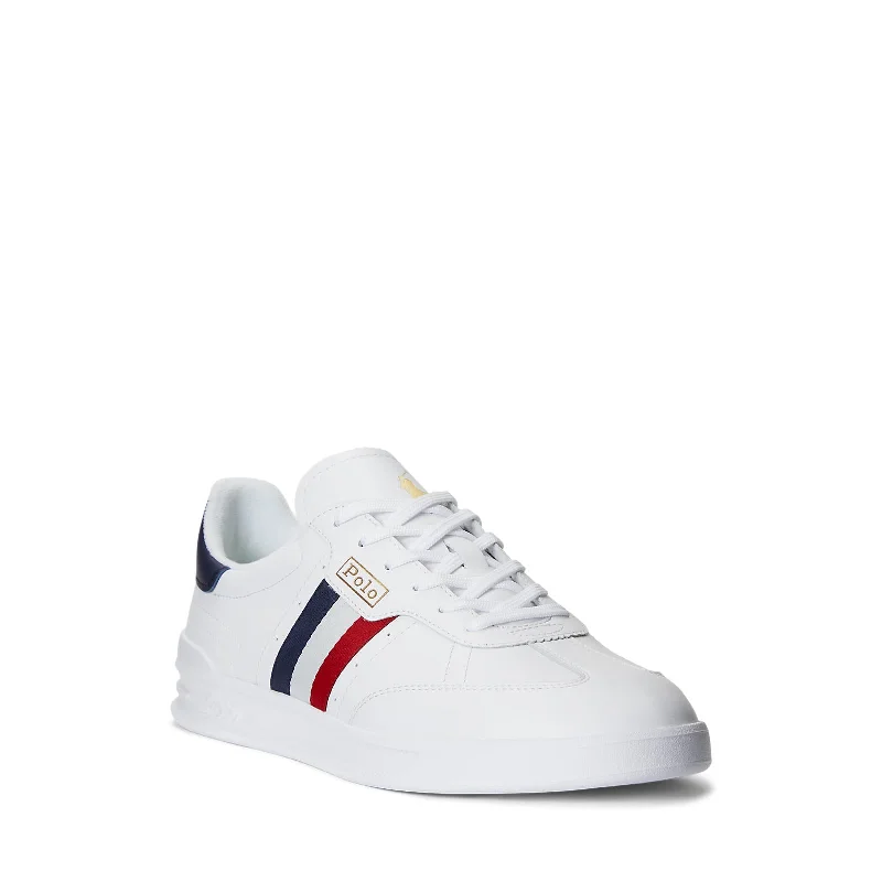 Men's casual shoes with a logo patch on the tonguePolo Ralph Lauren - HTR Aera Sneakers - High Top Lace - White/Red/Blue