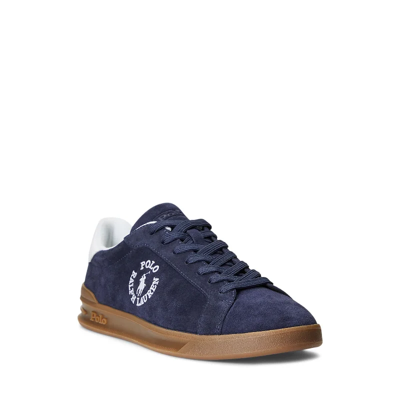 Canvas slip - on men's casual shoes for conveniencePolo Ralph Lauren - Heritage Court II Suede - Sneakers High Top Lace - Hunter Navy/White Canvas slip - on men's casual shoes for conveniencePolo Ralph Lauren - Heritage Court II Suede - Sneakers High Top Lace - Hunter Navy/White