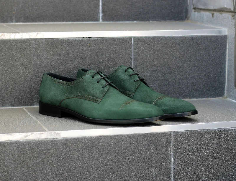 Men's Oxford shoes with a polished leather finishCorrente Suede Lace-Up Oxford Green