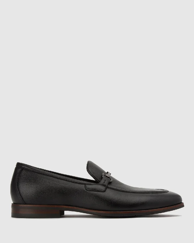 Men's loafers with a leather lining for comfortNATE Leather Buckle Trim Loafers