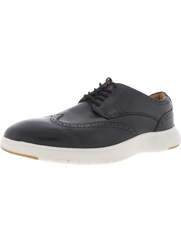 Men's leather Oxford shoes with a plain toeDash Mens Leather Wingtip Oxfords