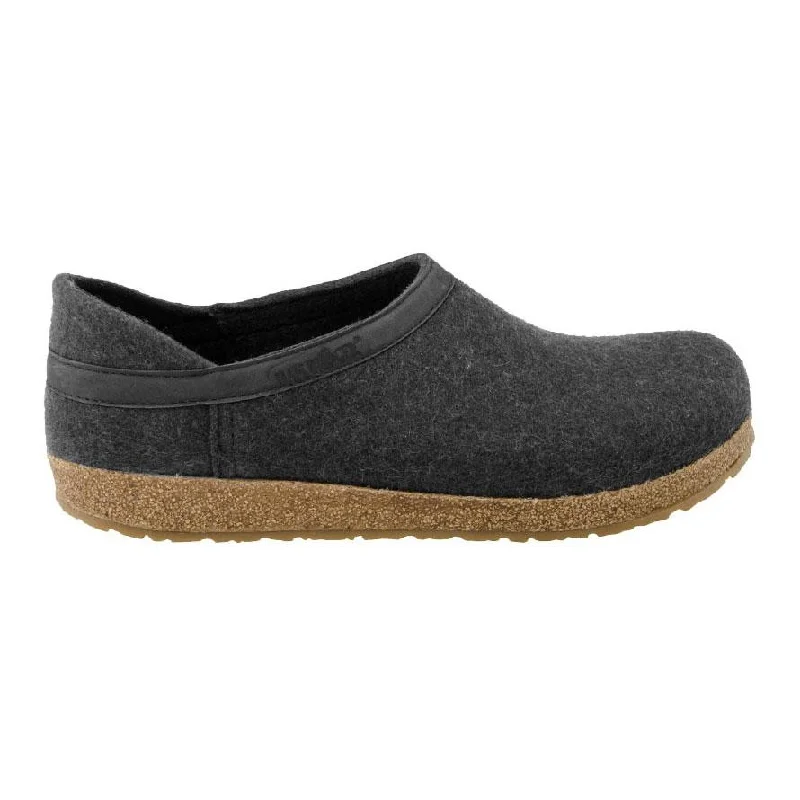 Men's plush slippers with a faux fur liningHaflinger Men's GZH Charcoal Closed Heel Clog