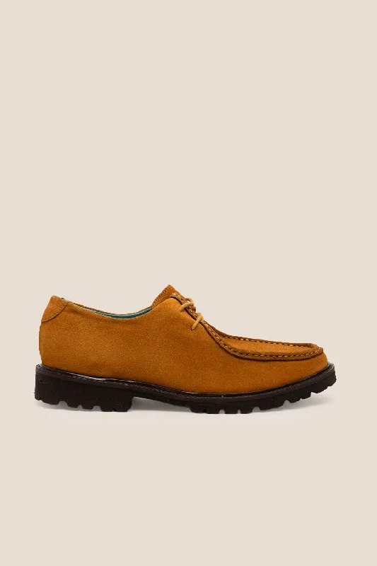 Men's casual shoes with a contrast sole colorJoshua Suede Tobacco