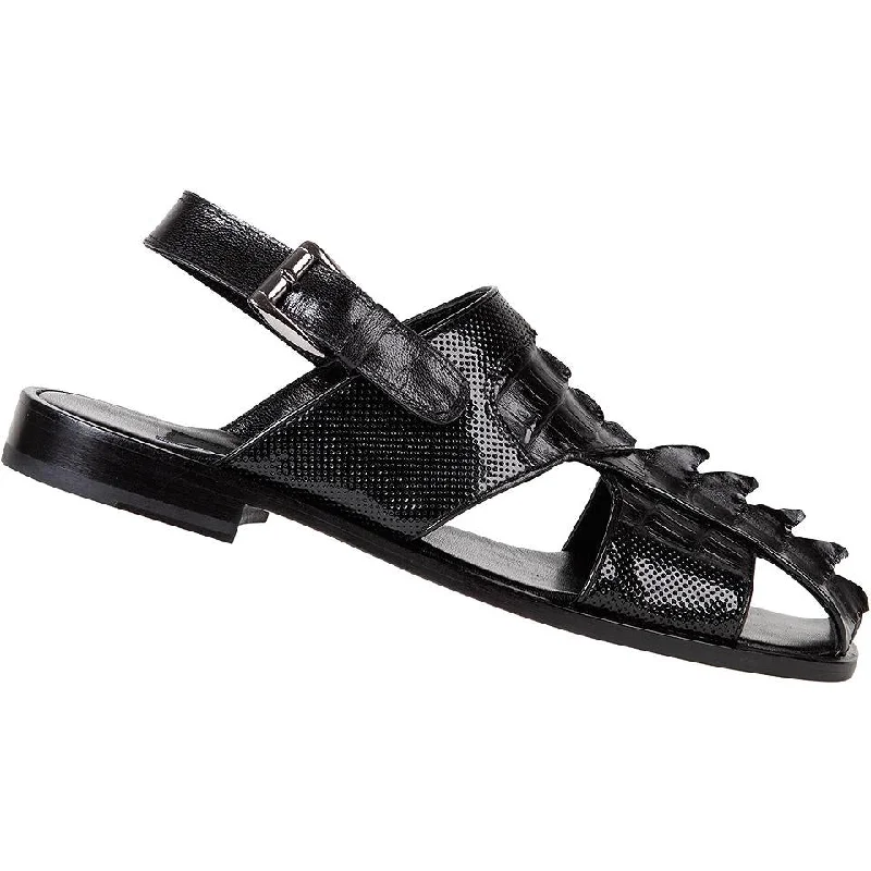 Men's Oxfords with a classic silhouette and a high - shine finishMauri Miramare 1517 Black Genuine Hornback Crocodile/Nappa Perforated/Calf Sandals Men's Oxfords with a classic silhouette and a high - shine finishMauri Miramare 1517 Black Genuine Hornback Crocodile/Nappa Perforated/Calf Sandals