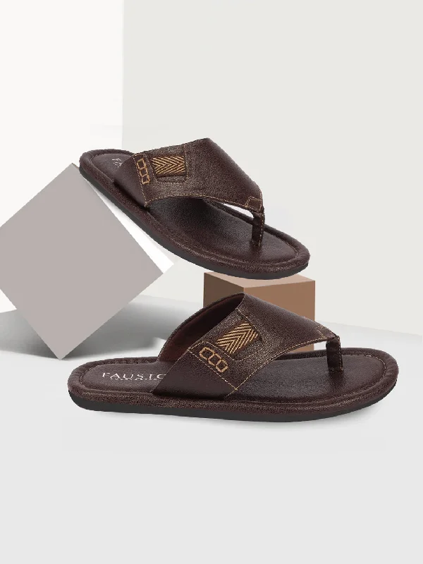 Men's slippers with a shock - absorbing midsoleMen Brown Outdoor Comfort Thong Slipper Sandals