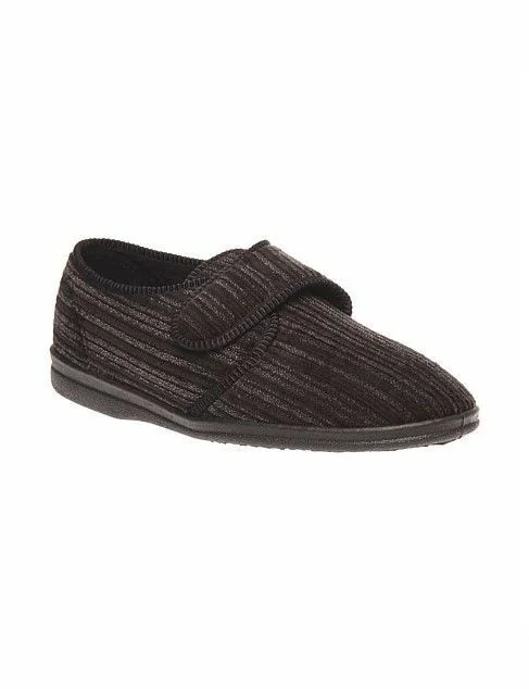 Men's slippers with a pointed toe for a stylish appearanceMens Grosby Thurston Black Slippers Moccasins Warm Night Shoes