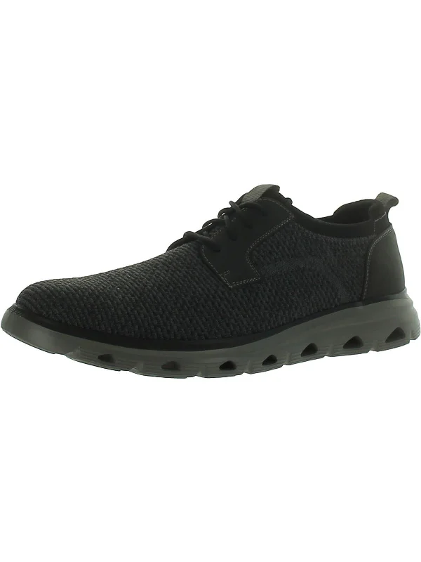 Men's Oxford shoes with a wingtip design and leather soleMens Lace Up Almond Toe Oxfords