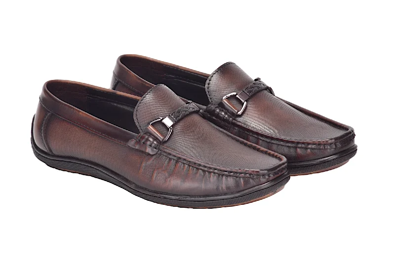 Men's loafers with a smooth leather finishMENS LEATHER LOAFER SHOE 996554