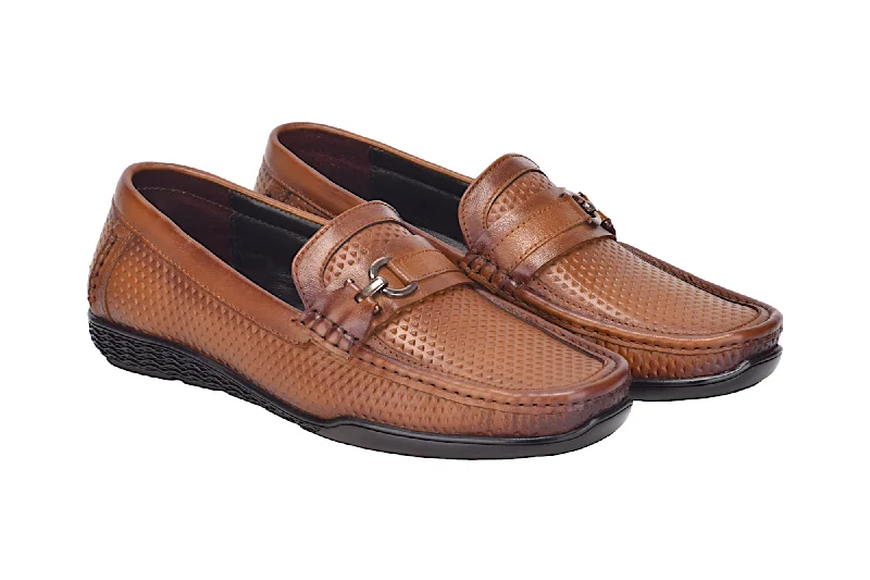 Men's loafers with a decorative buckleMENS LEATHER LOAFER SHOE 996830