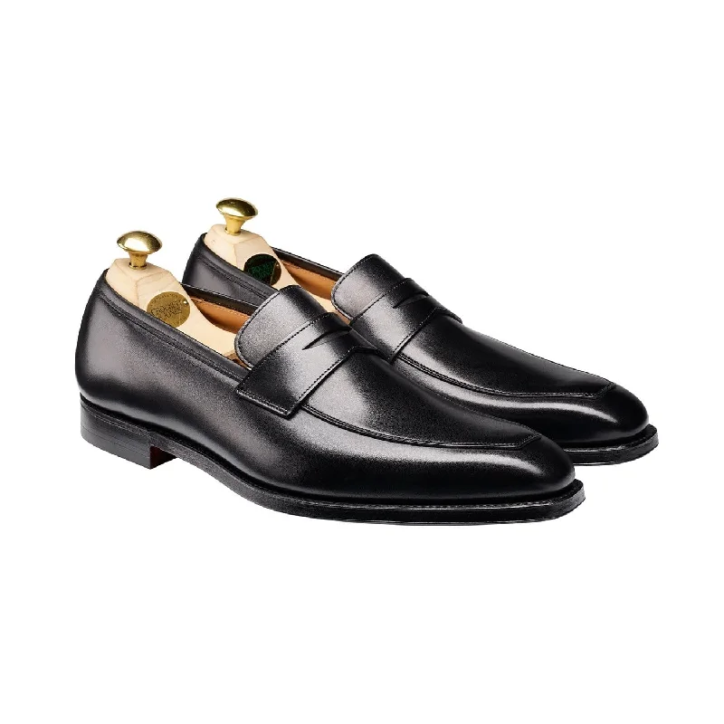 Men's loafers with a leather lacing systemMerton Black Calf