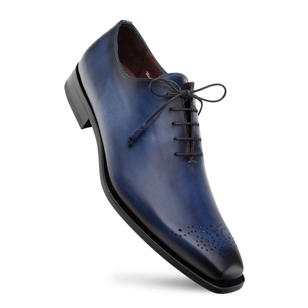 Men's Oxfords with a classic silhouette and a high - shine finishMezlan Cupula 20933 Blue Patina Leather Whole-Cut Oxfords Men's Oxfords with a classic silhouette and a high - shine finishMezlan Cupula 20933 Blue Patina Leather Whole-Cut Oxfords