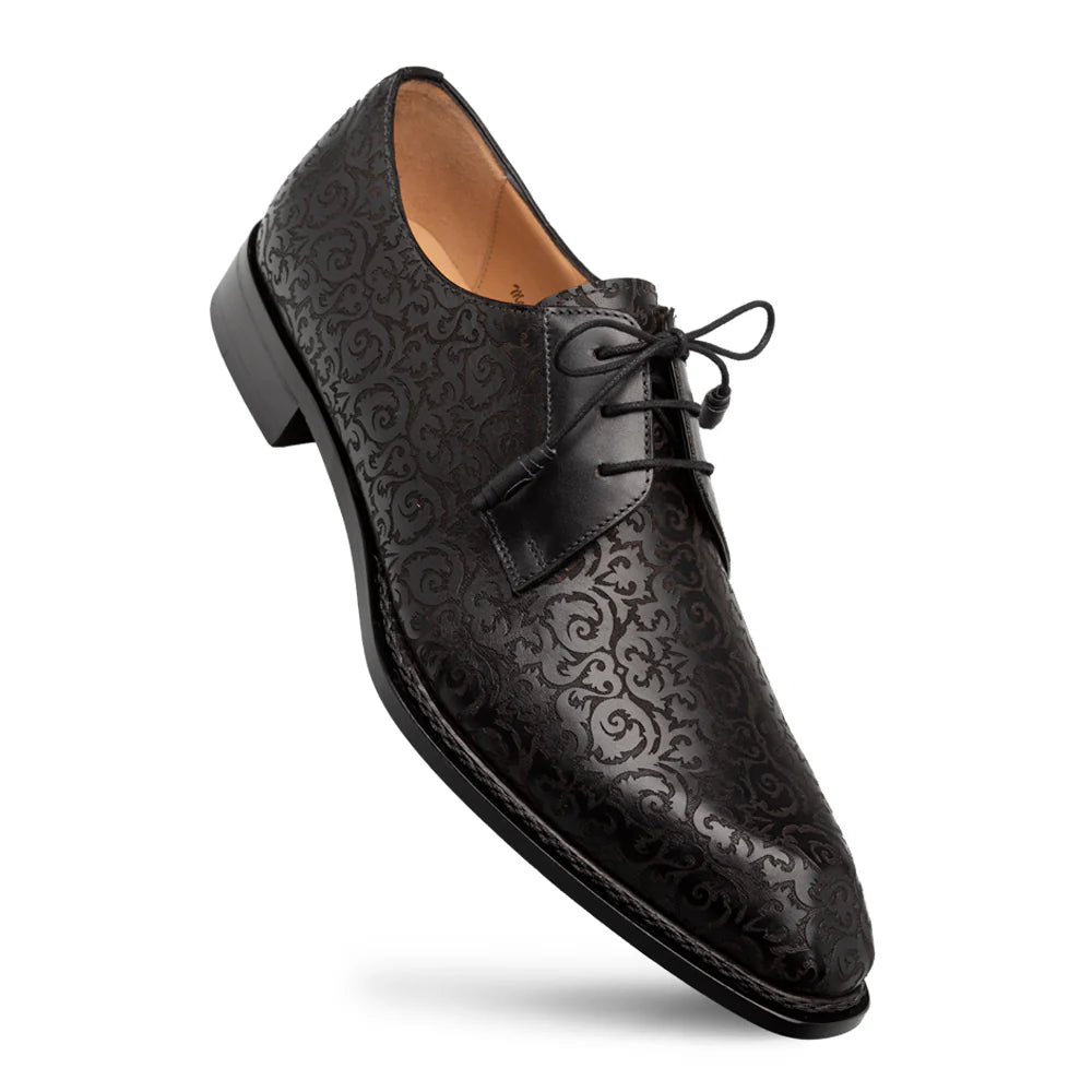 Men's Oxfords with a classic silhouette and a high - shine finishMezlan Lontani 21039 Black Lace Up Oxfords