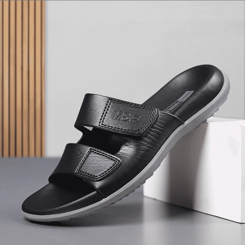 Men's slippers with a Velcro closure for easy on and offMova Comfort Ultra Soft MC20 - Black