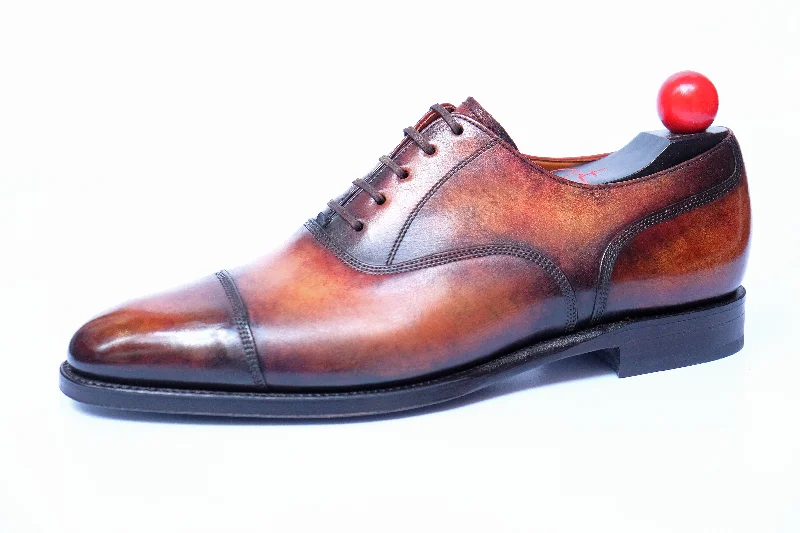 Men's leather Oxford shoes with a plain toePatina Rustrel - MTO - Magnolia