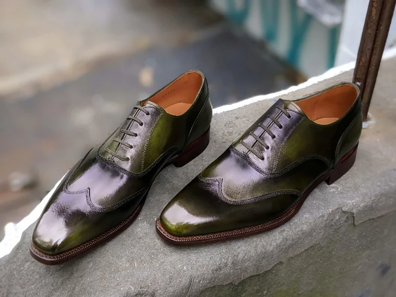 Men's Oxfords with a perforated leather strap for ventilationPatina Ivy Leaf - MTO - Pullman