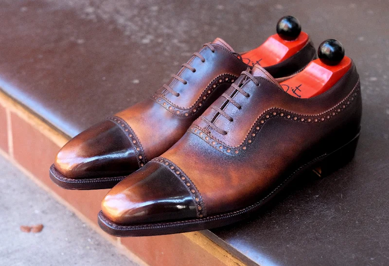 Men's Oxfords with a classic silhouette and a high - shine finishPatina Reverse Tiger's Eye - MTO - Palacio