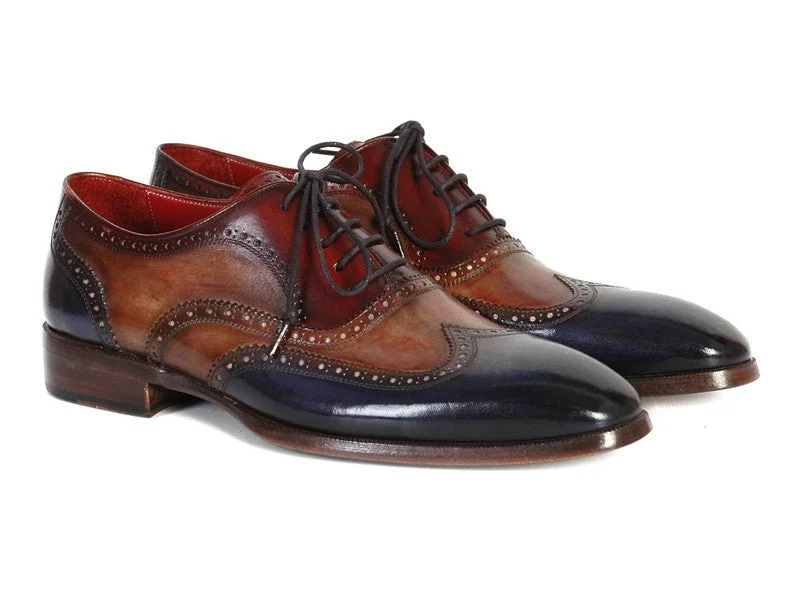 Men's Oxford shoes with a padded insole for all - day comfortPaul Parkman Men's Three Tone Wingtip Oxfords (ID#PP2278)