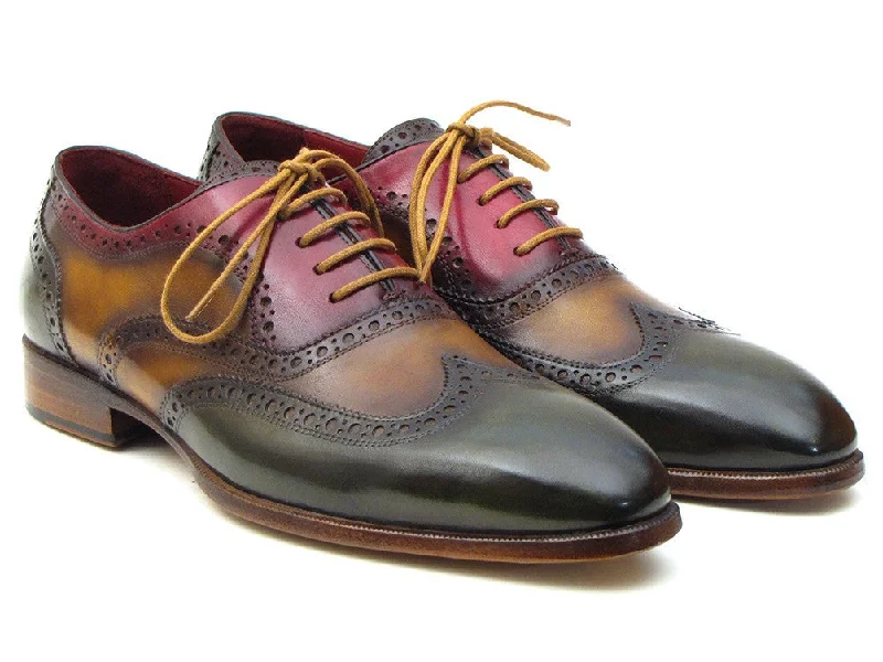 Men's Oxfords with a lace - up closure and a narrow fitPaul Parkman Three Tone Wingtip Oxfords (ID#PP22F75)