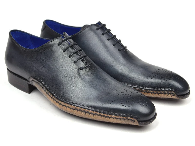 Men's Oxfords with a low - heeled design and a square toePaul Parkman Opanka Construction Oxfords Anthracite Gray (ID#86A5-ANT)