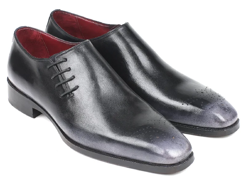 Men's Oxford shoes with a leather lining for breathabilityPaul Parkman Side Lace Oxfords Gray Burnished (ID#857F25)