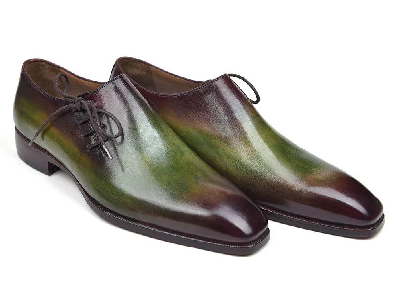 Men's Oxfords with a padded collar for a comfortable fitPaul Parkman Side Lace Oxfords Green & Bordeaux (ID#885F74)