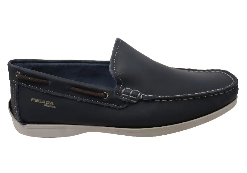 Men's loafers with a low - heeled designPegada Harbour Mens Comfortable Leather Loafers Shoes Made In Brazil