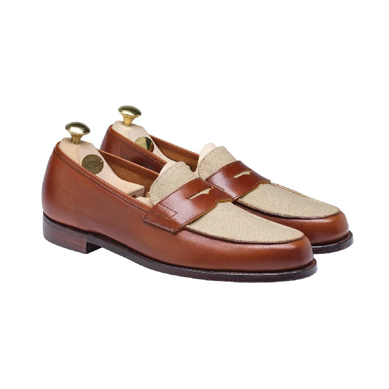 Men's loafers with a cushioned footbedRichmond 2 Tan Burnished Calf & Stone Canvas