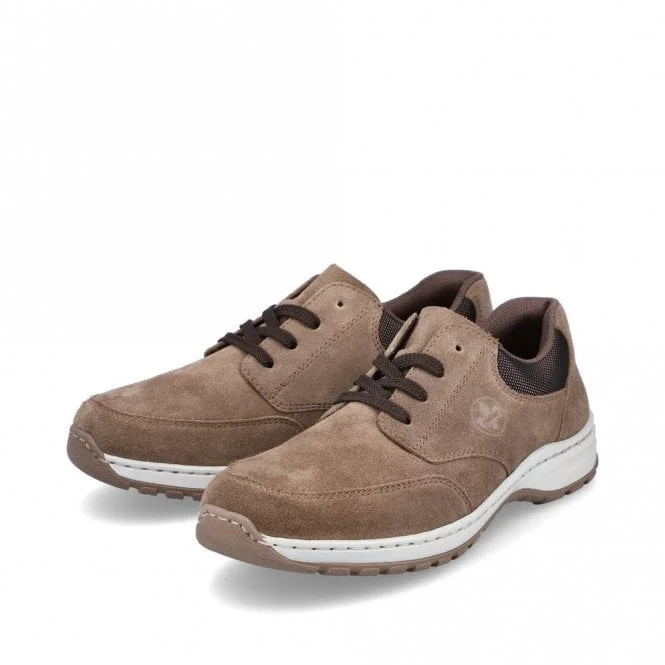 Suede men's casual shoes in earthy tonesRieker 03318