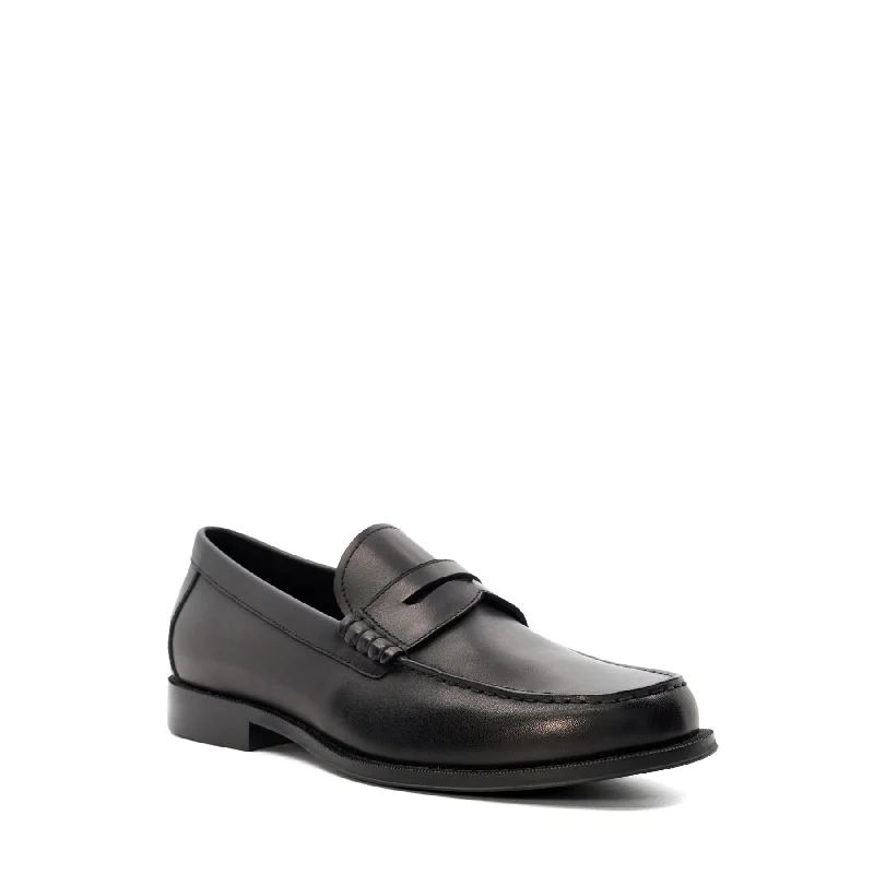 Men's loafers with a contrast stitching detailSAMSON - BLACK