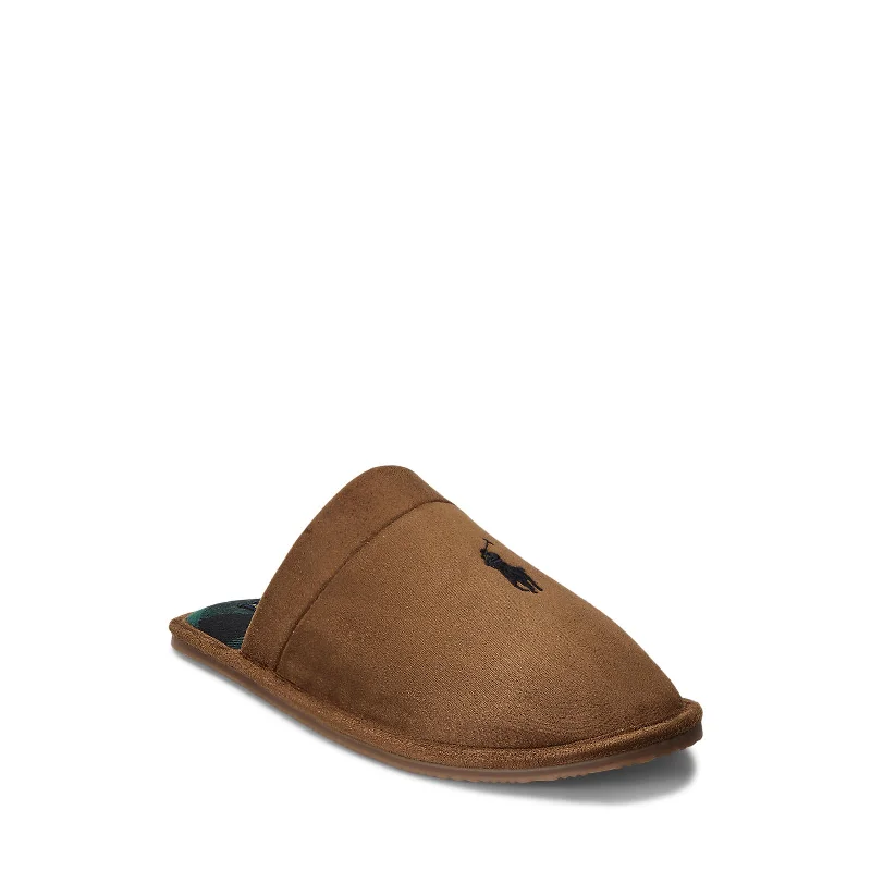 Men's slippers with a rubber sole for outdoor usePolo Ralph Lauren - Klarence Slipper - Tan