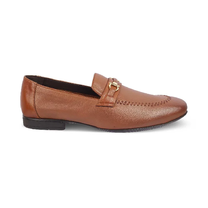 Men's loafers with a cushioned footbedThe Bologna Tan Men's Leather Loafers Tresmode