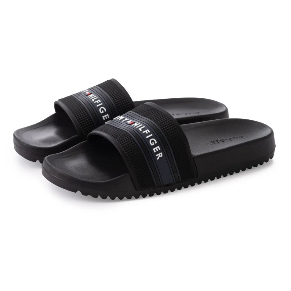 Slipper - boot style men's slippers for cold feetTommy Hilfiger Logo Signature Slide Sandal Men - BLK