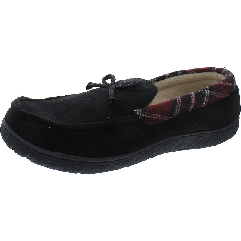 Men's slippers with a non - slip outsole for safetyTotes Mens Terry Cloth Slip On Loafer Slippers