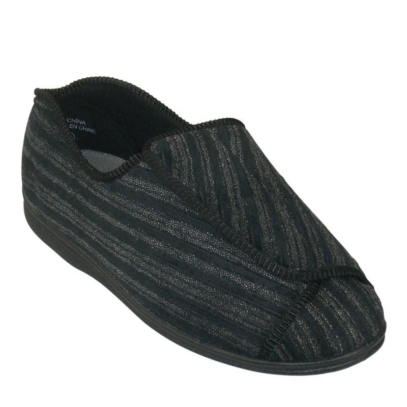 Men's slippers with a breathable fabric upperVelcro Cord Mens Diabetic Slpr