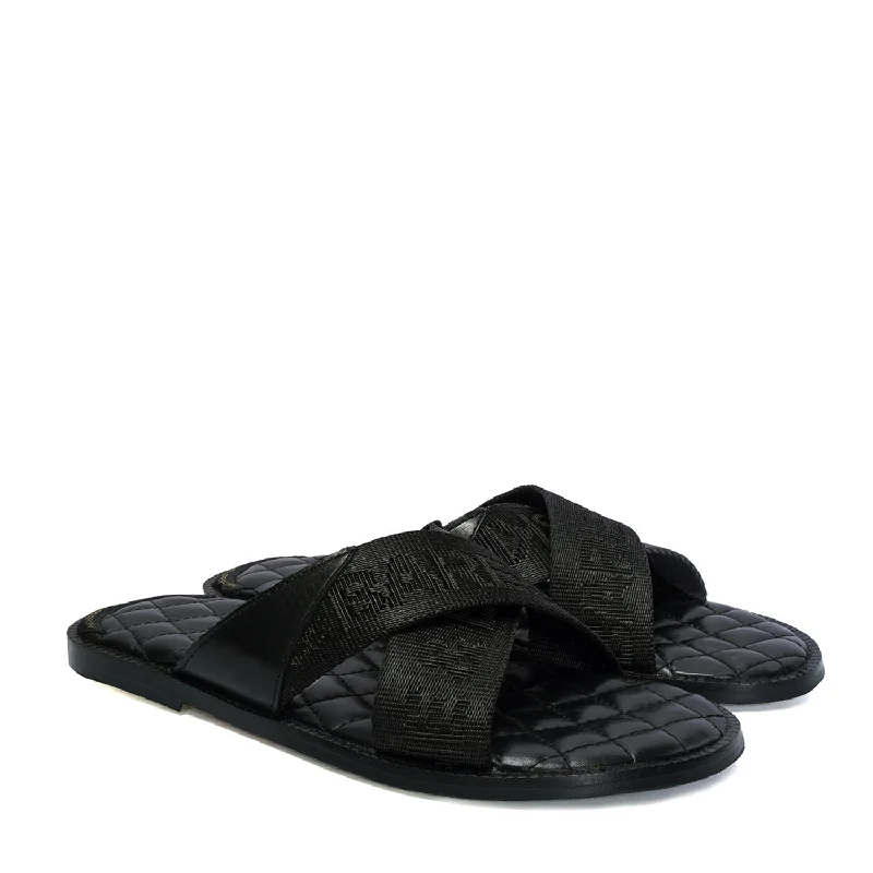 Men's slippers with a removable insole for cleaningExtra Cushioned Diamond Stitched Summer Slippers