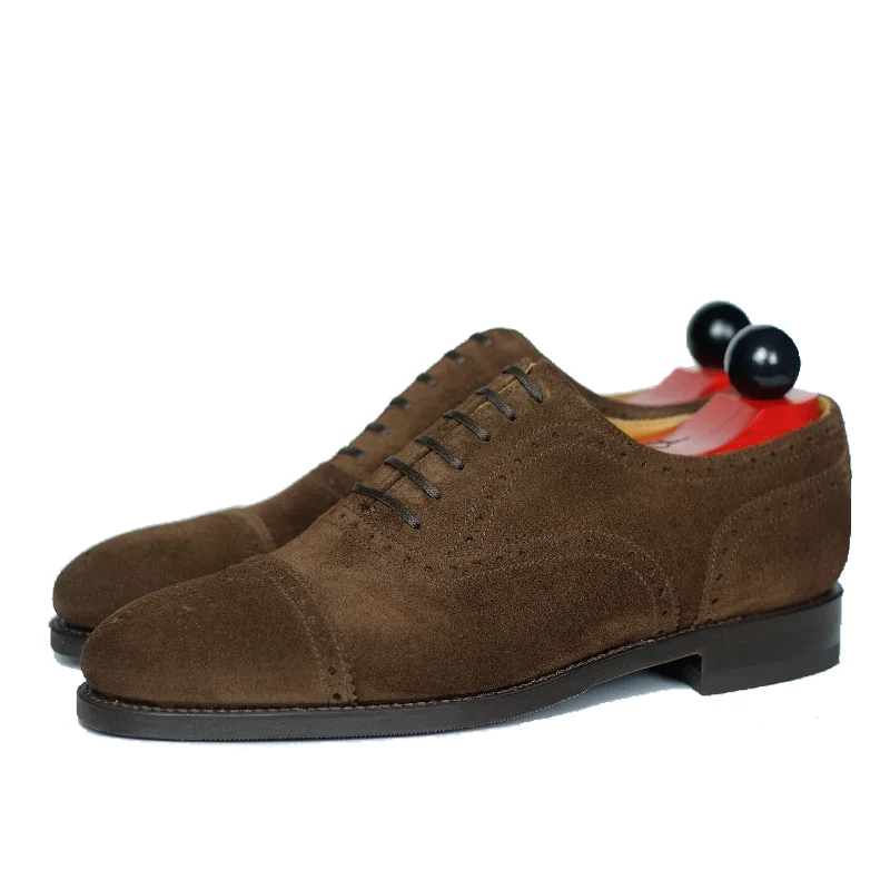 Men's Oxford shoes with a smooth leather upper and a leather soleWenatchee - Mocha Suede