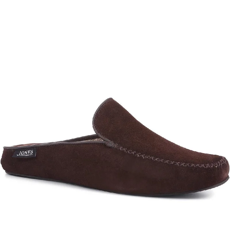 Leather men's slippers with a mule styleYarmouth Leather Moccasin Slippers - YARMOUTH / 323 048