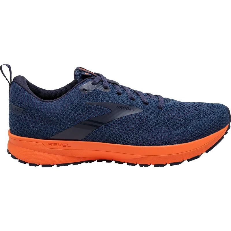 Men's running shoes with a supportive midfoot strapBrooks Revel 5 Mens Running Shoes - Blue