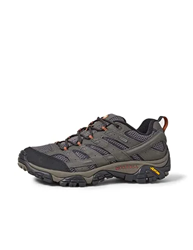 Leather and fabric men's hiking boots for breathabilityMerrell Herren Moab 2 GTX Trekking-& Wanderschuhe, Beluga, 44 EU