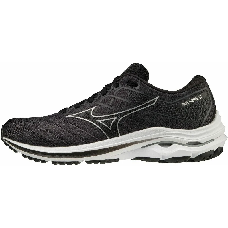 Men's running shoes with a soft, plush insoleMizuno Wave Inspire 18 WIDE FIT (2E) Mens Running Shoes - Black