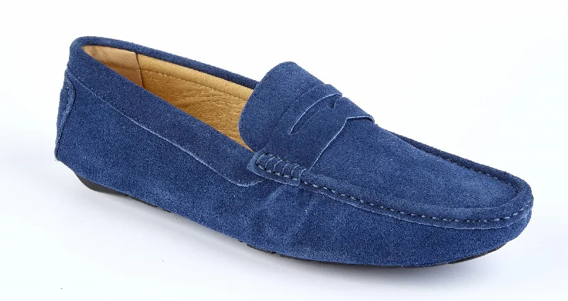 Slipper - boot style men's slippers for cold feetNAVY SUEDE DRIVING SHOES