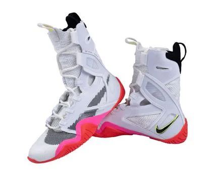 NIKE HYPERKO 2 SE PROFESSIONAL BOXING SHOES BOOTS US 8-9 White Black Bright Crimson