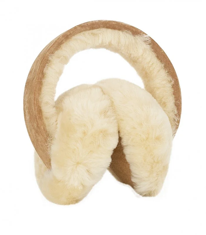 Leather men's slippers with a mule styleSHEEPSKIN EARMUFFS