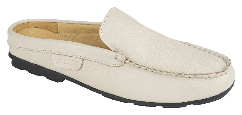 Men's slippers with a non - slip outsole for safetySTEPH - BEIGE LEATHER