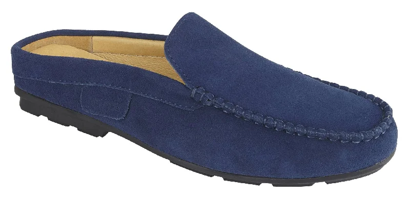 Men's slippers with a removable insole for cleaningSTEPH - BLUE SUEDE