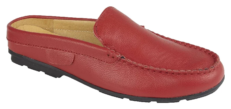 Men's slippers with a padded footbed for all - day comfortSTEPH - RED LEATHER