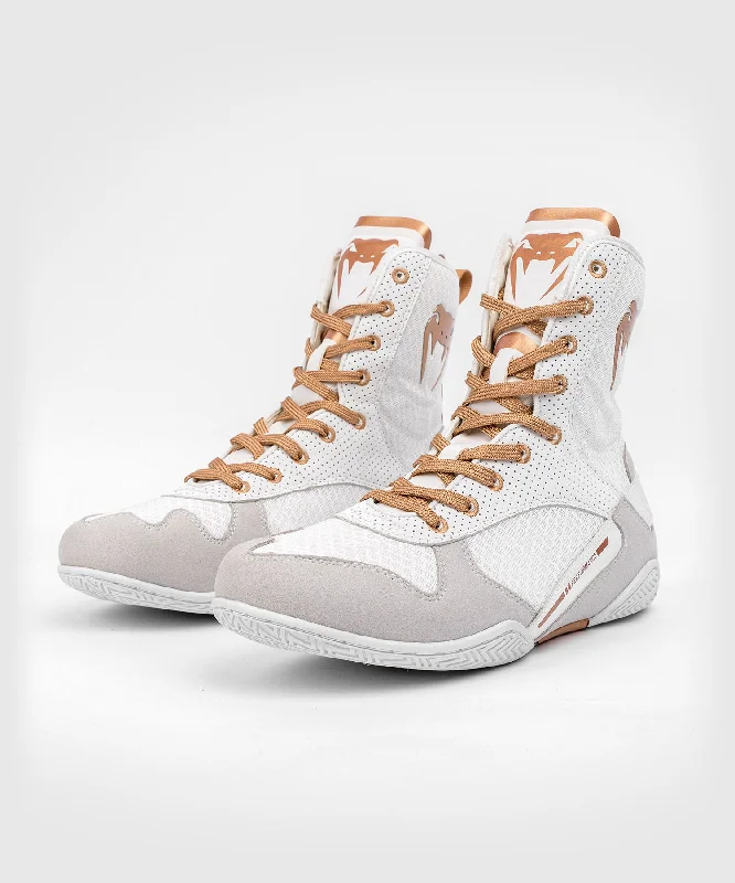 VENUM ELITE BOXING SHOES BOXING BOOTS EUR 40.5-44 WHITE/GOLD