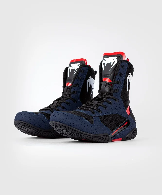 Venum Elite Boxing Shoes - Navy/Black/Red