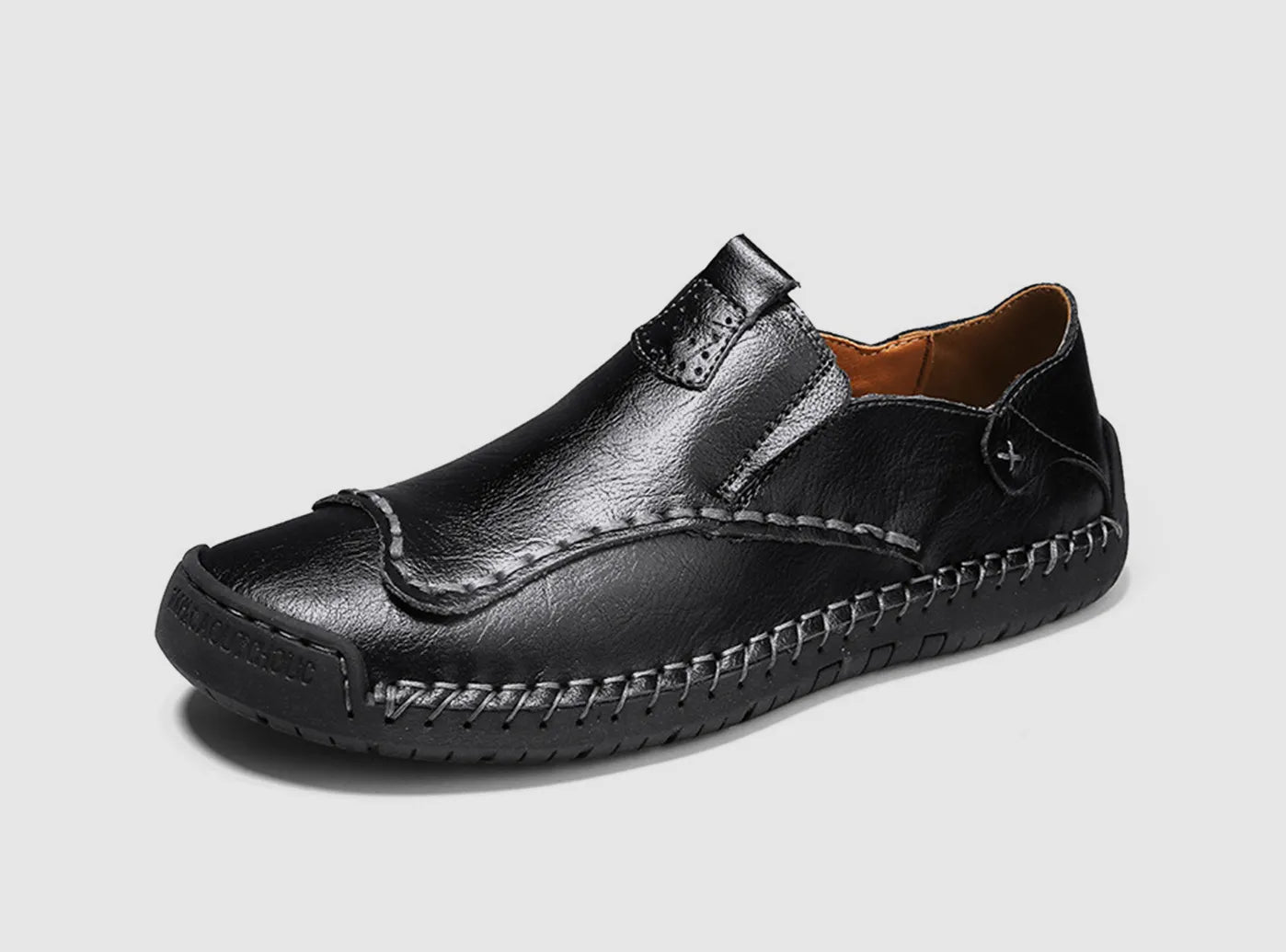 Men's walking shoes with a lace - up closure for a secure fitFitVille Men's Casual Slip-On Leather Shoes