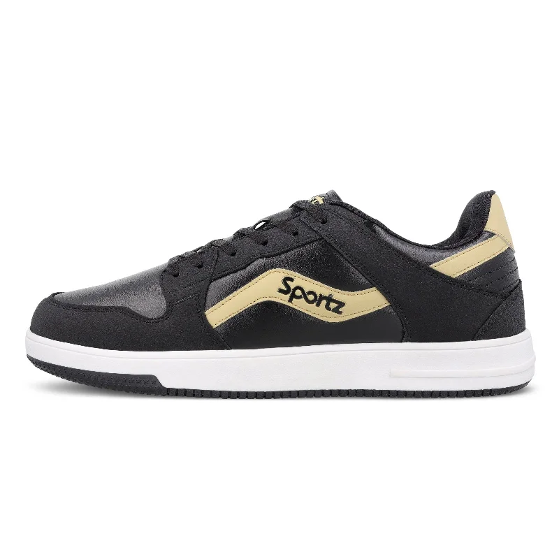 Leather men's sneakers with a low - top designMen's Casual Sneakers - WY3475 Black